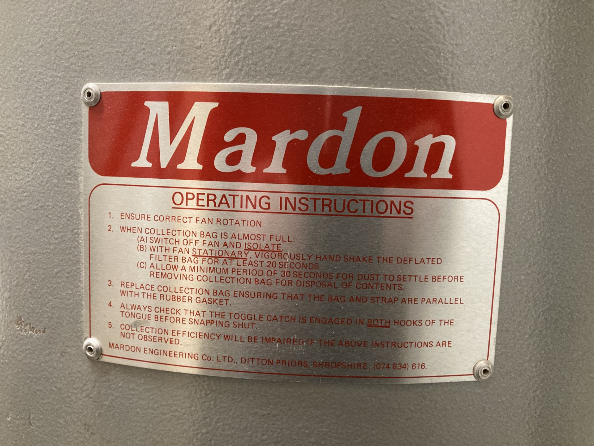 Mardon Maxi 3HP single bag dust extractor - Image 3 of 3