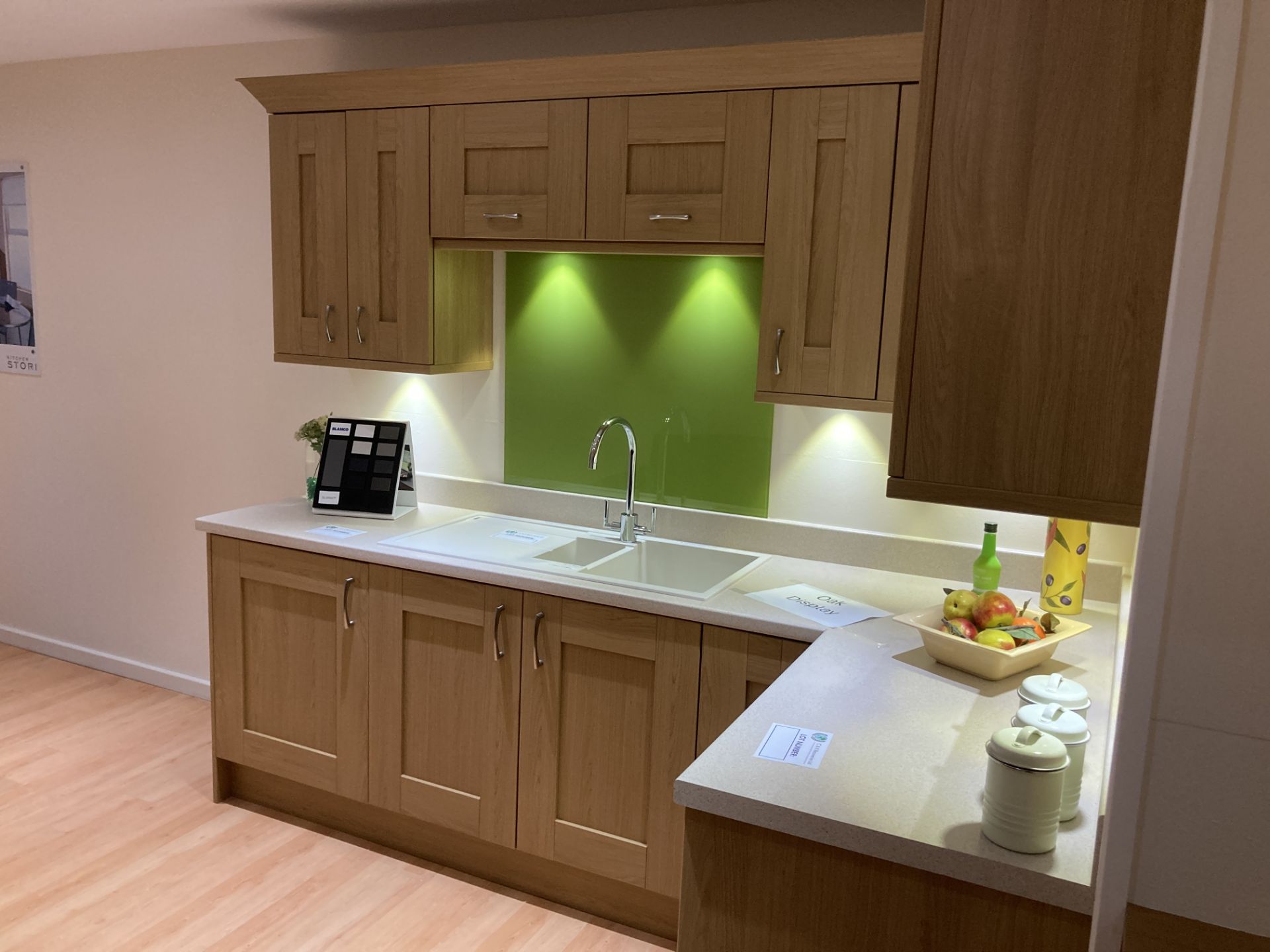 Oak display kitchen with Blanco double sink and tap - Image 8 of 8