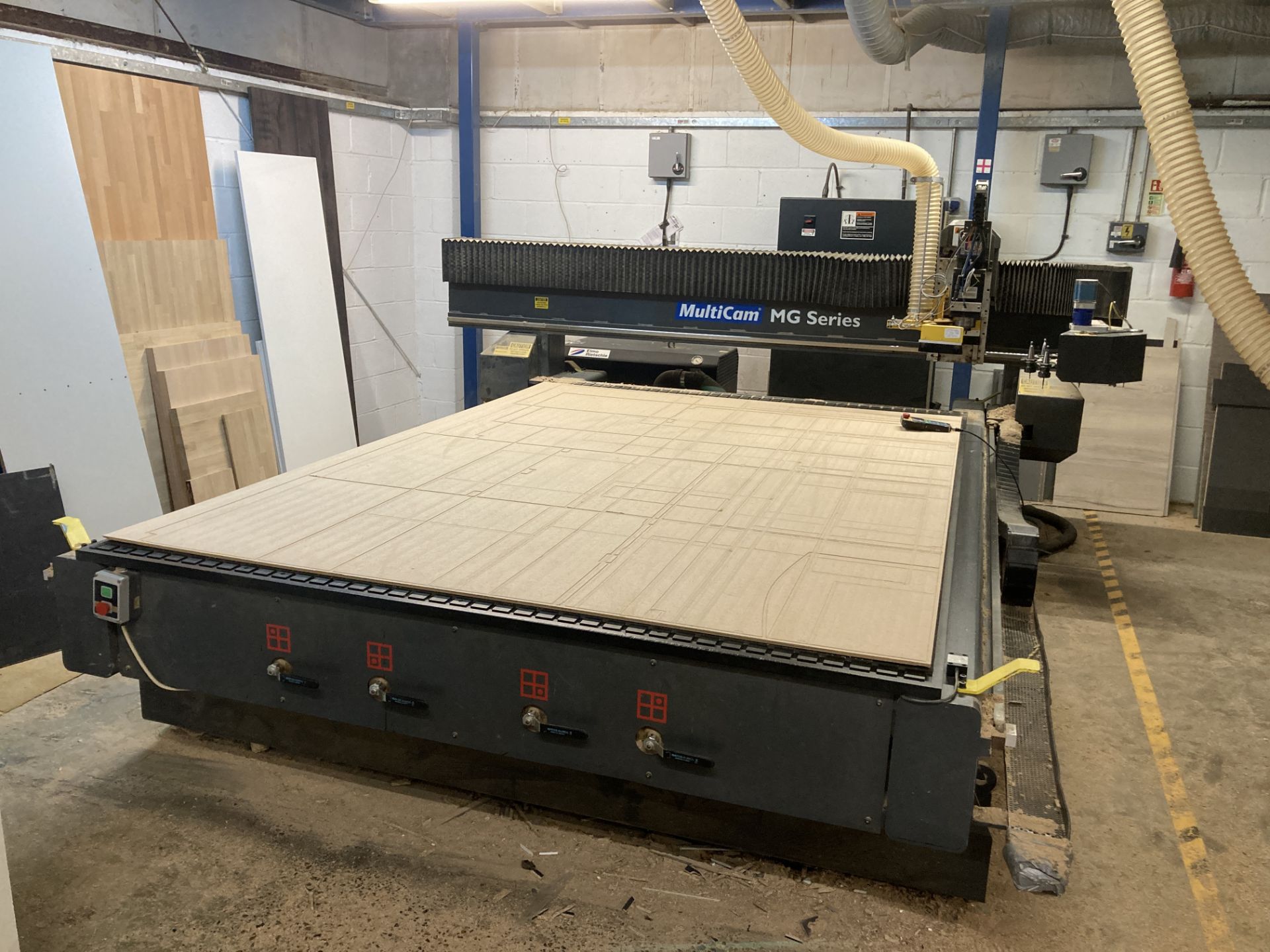 Multicam MG Series CNC router (Elmo Reitschle vacuum pump replaced 2021)