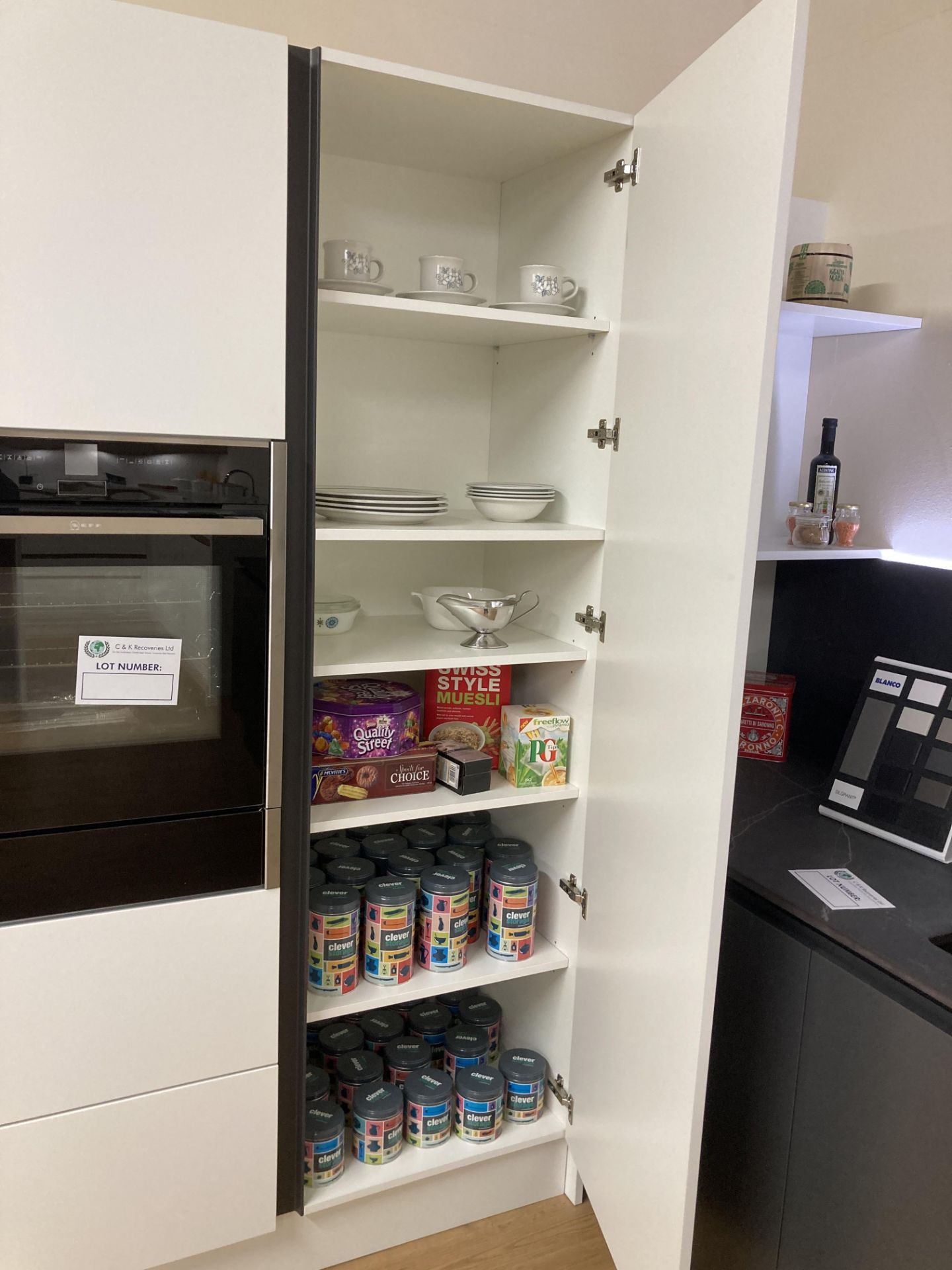 Charcoal and white display kitchen with appliances - Image 12 of 15