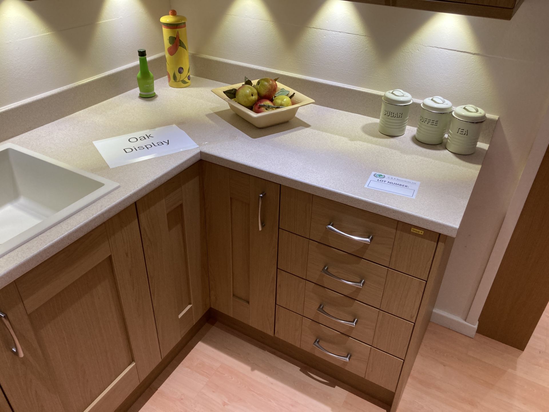 Oak display kitchen with Blanco double sink and tap - Image 6 of 8