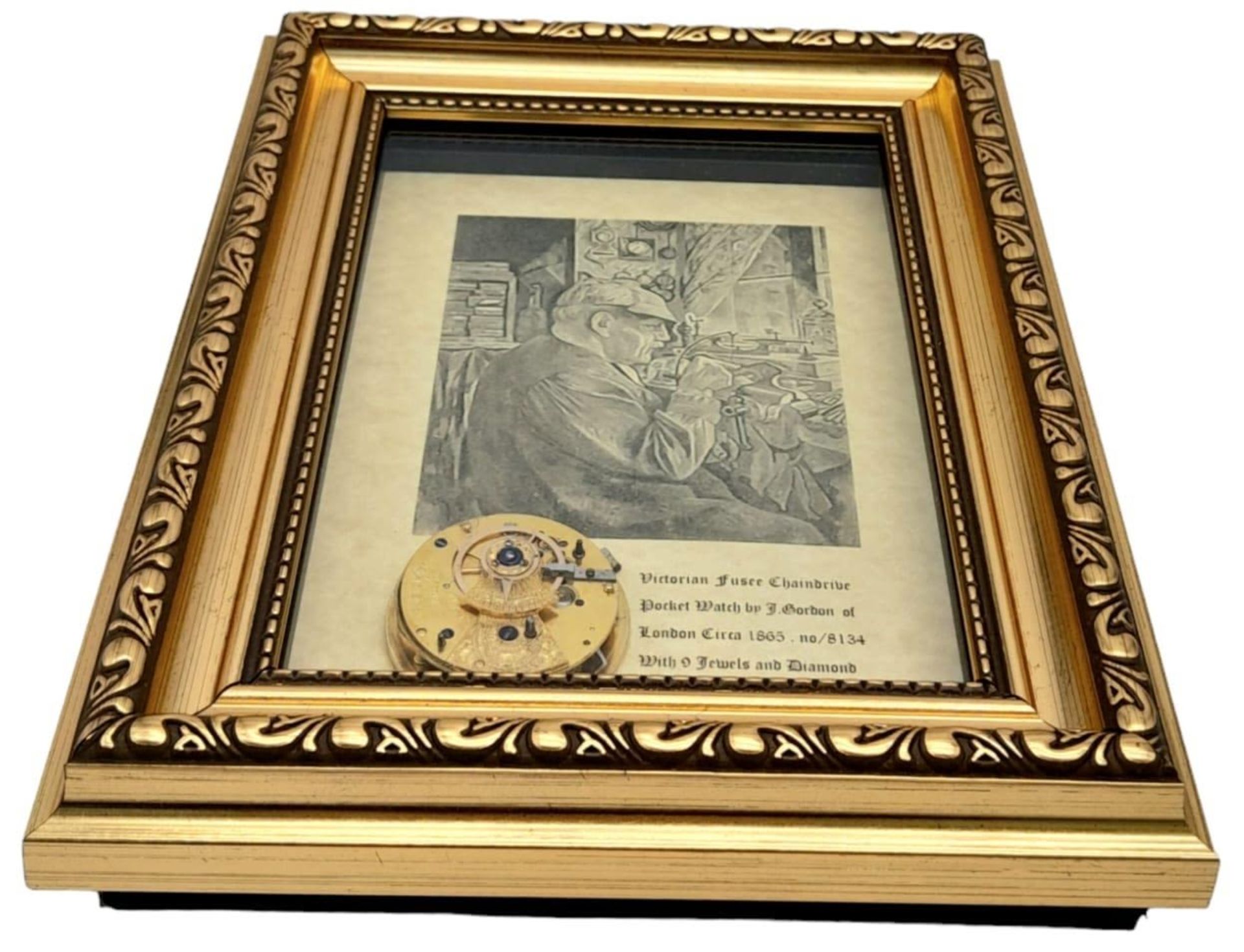 From the Blyth Collection - A Unique Hand-Made Horologist's Art-Piece. A Framed Victorian Fusee - Bild 3 aus 4