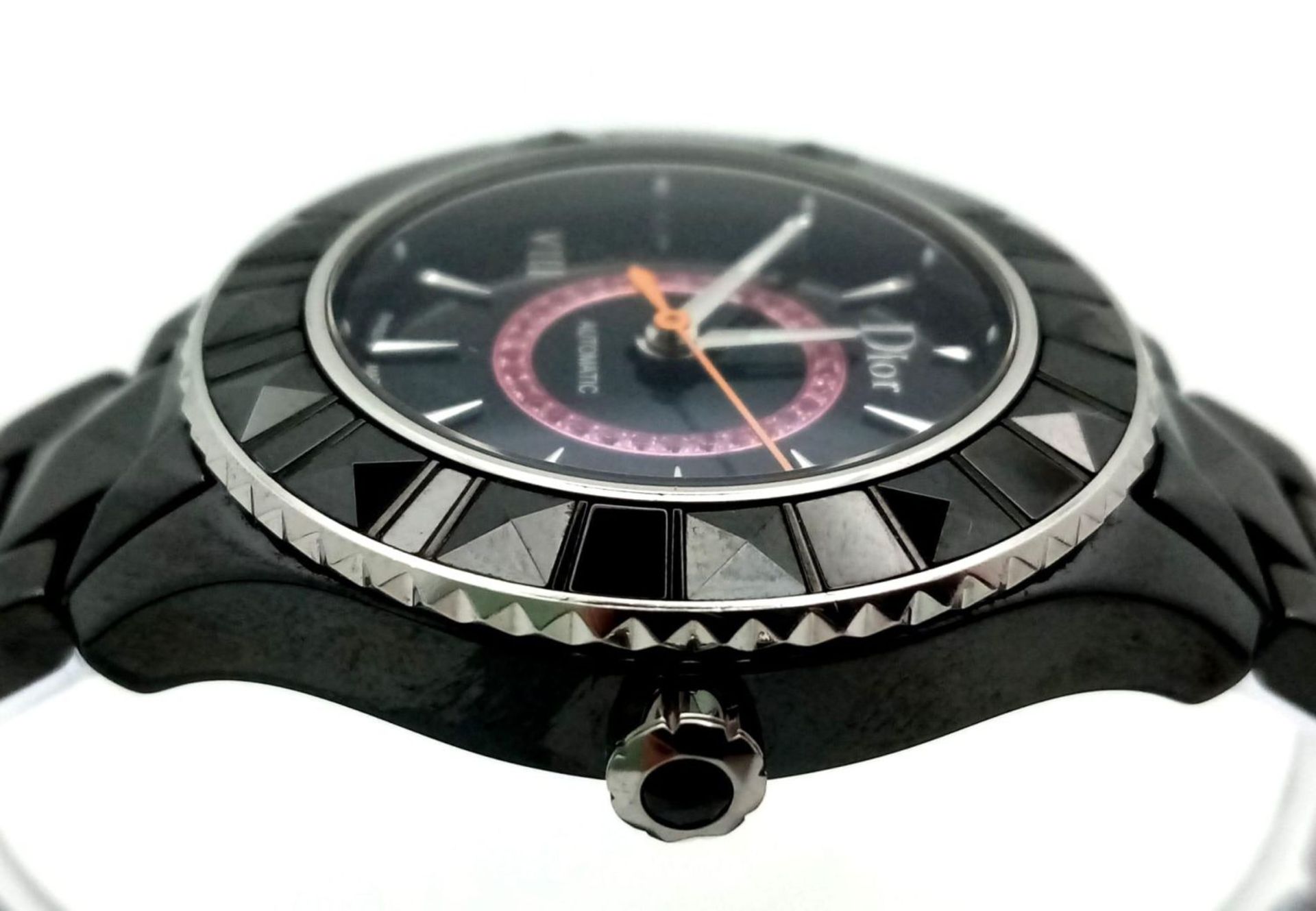 A Christian Dior VIII Automatic Ladies Watch. Black ceramic bracelet and case - 34mm. Black dial - Bild 4 aus 10