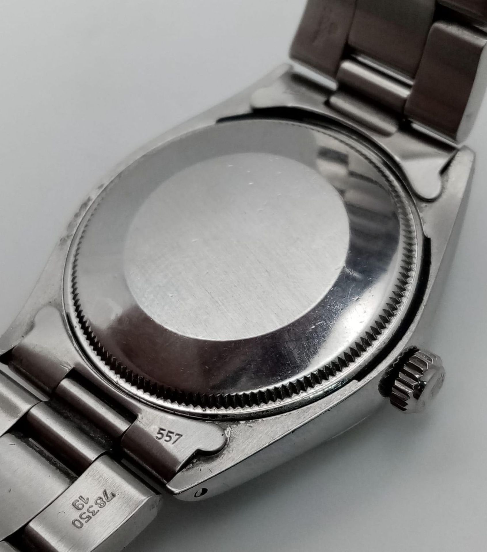 A Vintage Rolex Oyster Perpetual Automatic Gents Watch. Stainless steel bracelet and case - 34mm. - Bild 6 aus 7