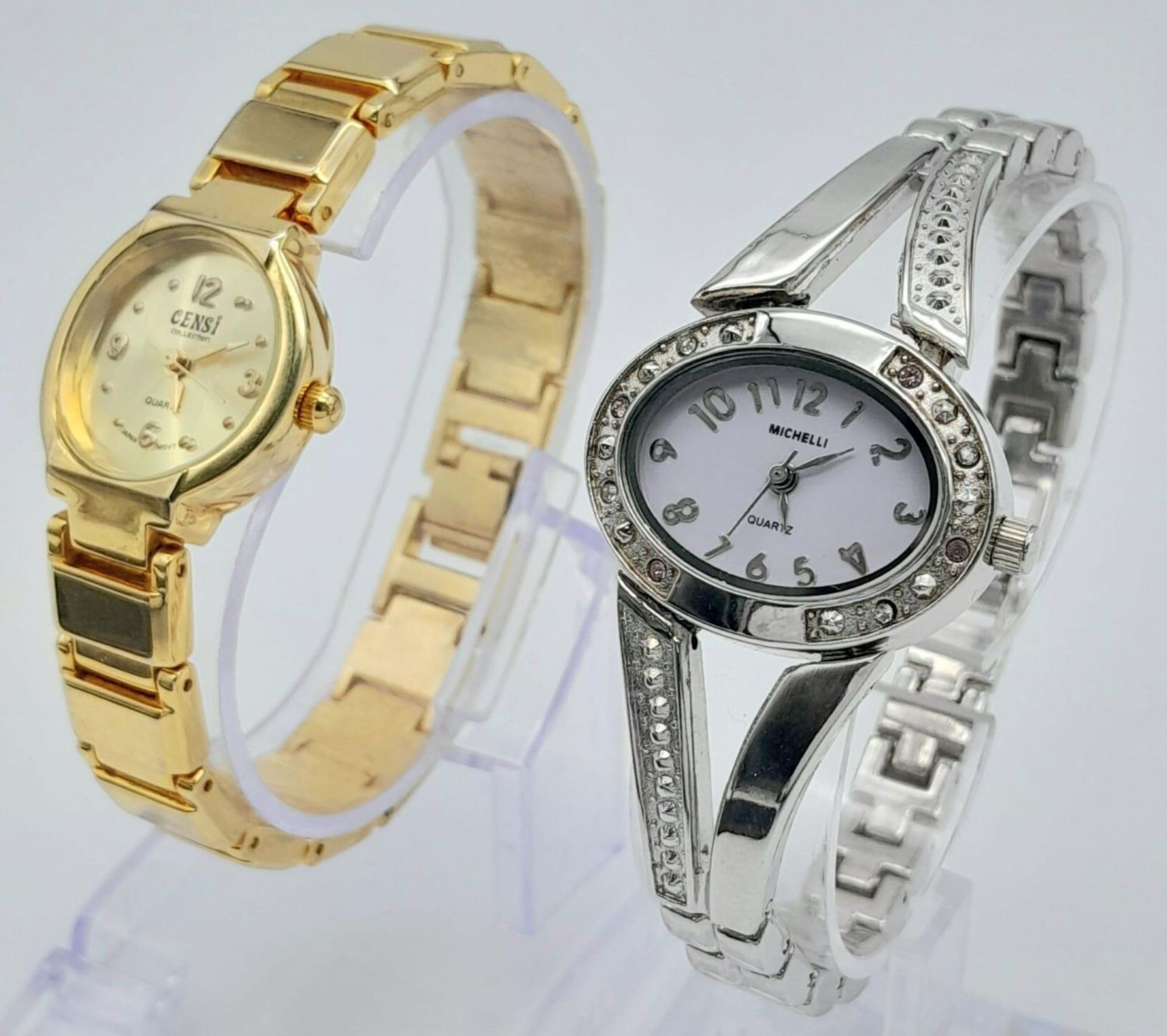 Two Unworn Ladies Dress Watches Comprising; 1) A Japanese Gold Tone Faceted Glass Quartz Watch - Bild 2 aus 6