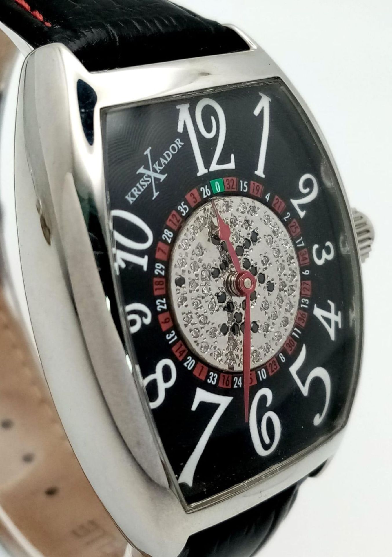 A KRISS KADOR DIAMOND SPINNING ROULETTE AUTOMATIC WATCH WITH SKELETON BACK , NEW AND UNWORN . 34 X - Bild 4 aus 8