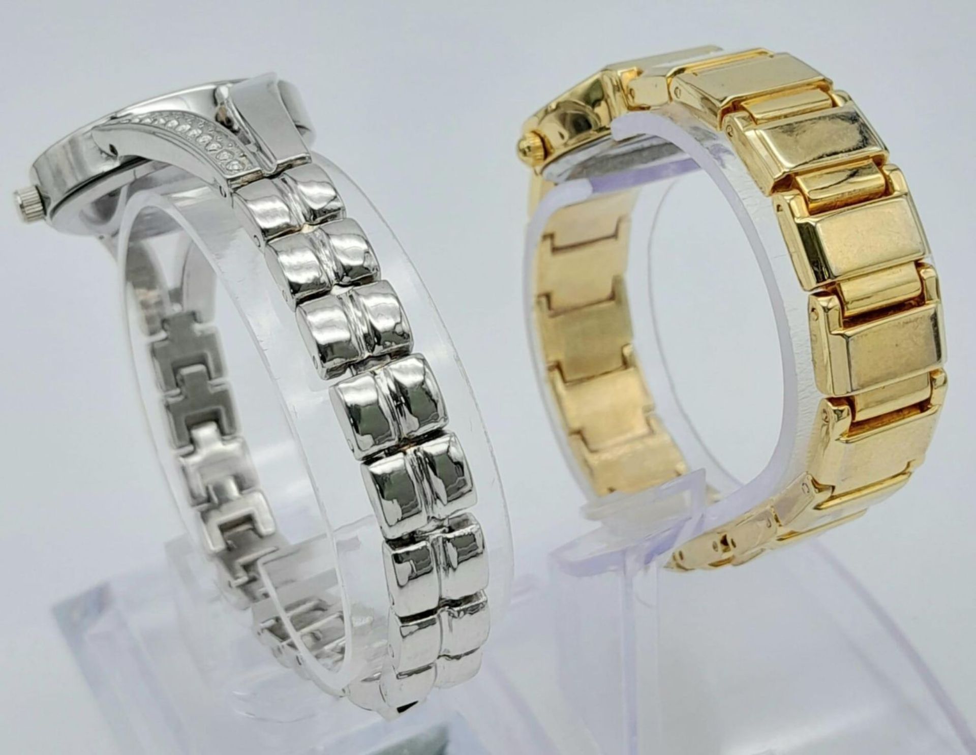 Two Unworn Ladies Dress Watches Comprising; 1) A Japanese Gold Tone Faceted Glass Quartz Watch - Bild 4 aus 6