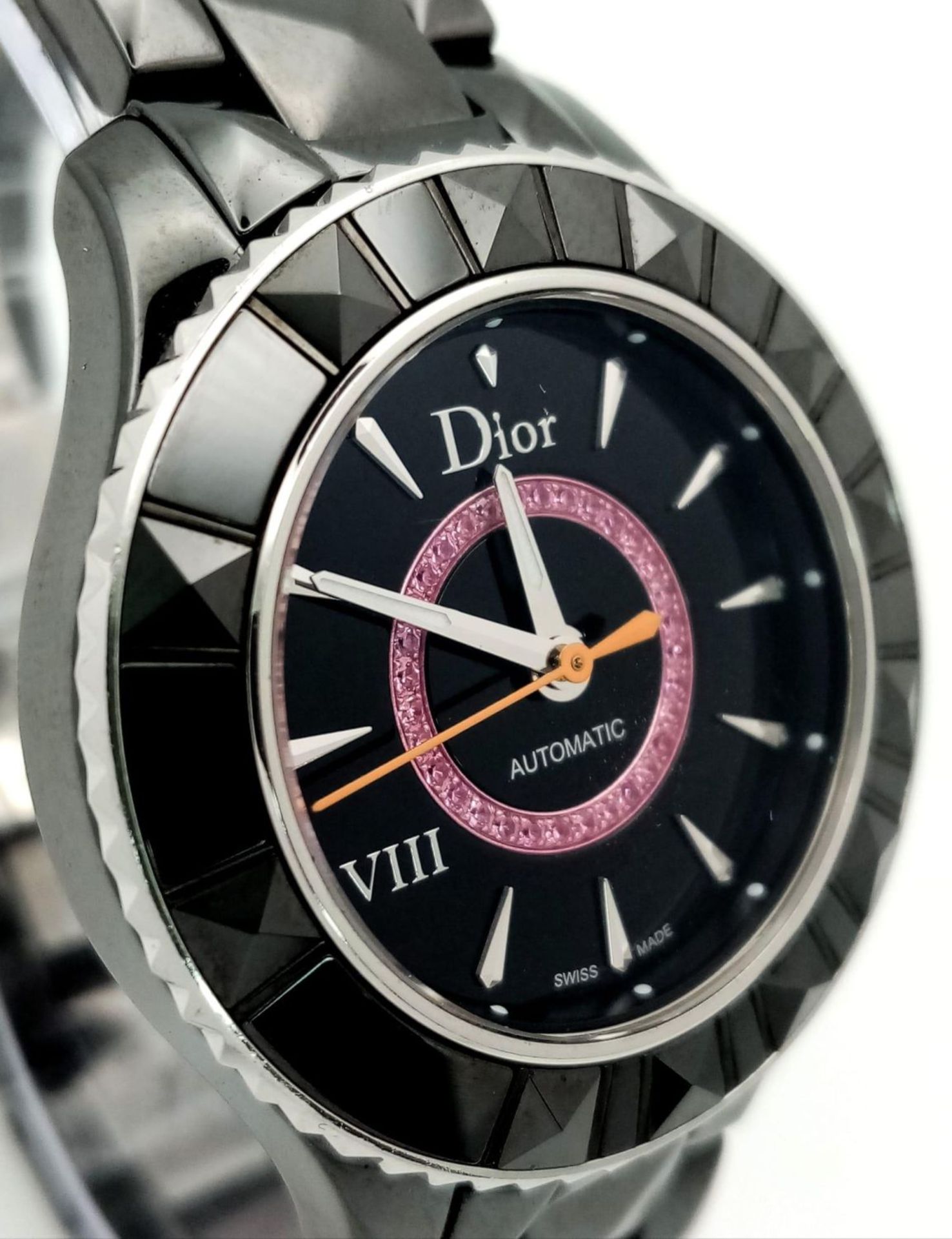 A Christian Dior VIII Automatic Ladies Watch. Black ceramic bracelet and case - 34mm. Black dial - Bild 3 aus 10