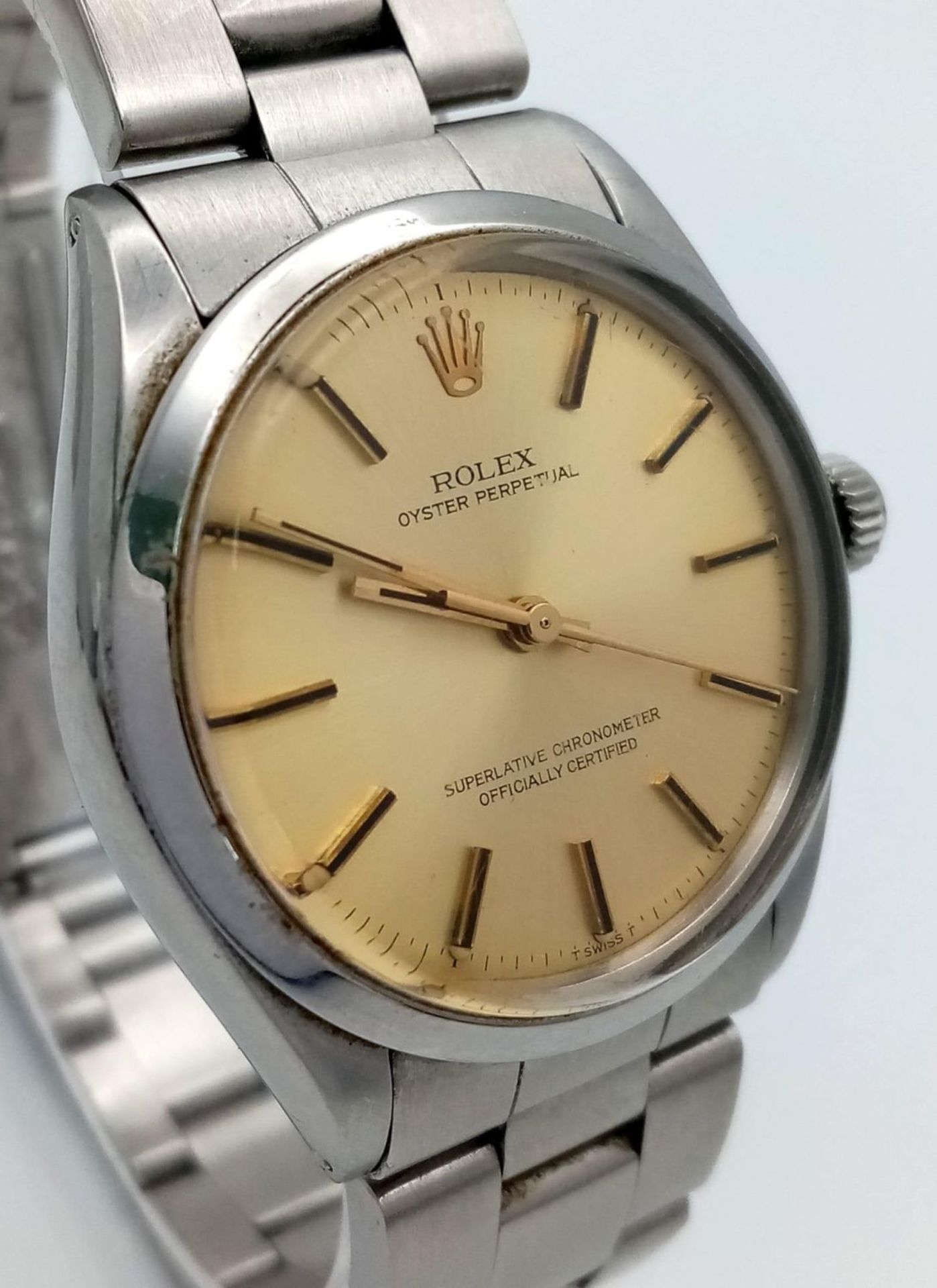 A Vintage Rolex Oyster Perpetual Automatic Gents Watch. Stainless steel bracelet and case - 34mm. - Bild 3 aus 7