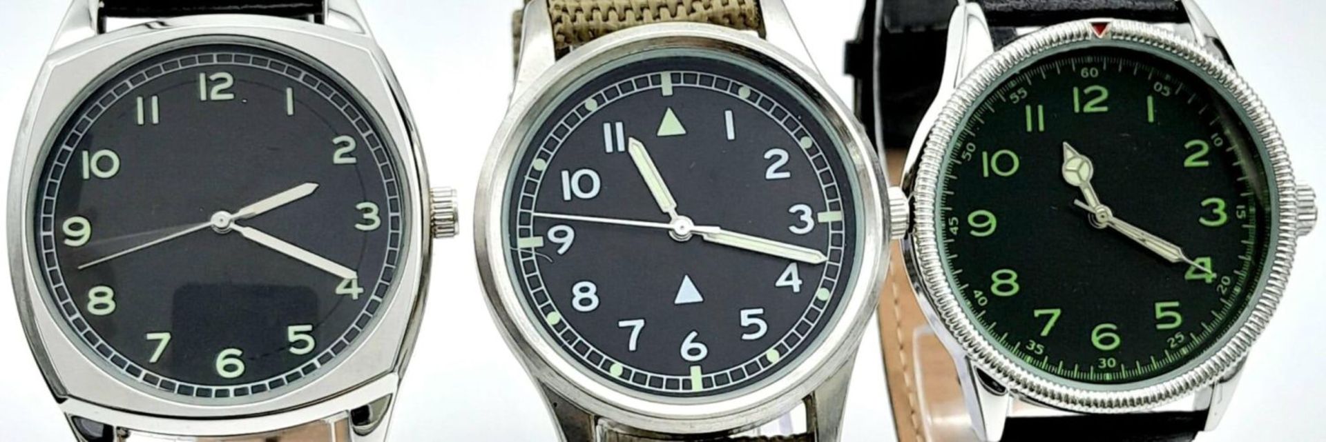 A Parcel of Three Military Homage Watches, Comprising; 1) 1940â€™s French Airforce Watch 41mm - Bild 4 aus 9