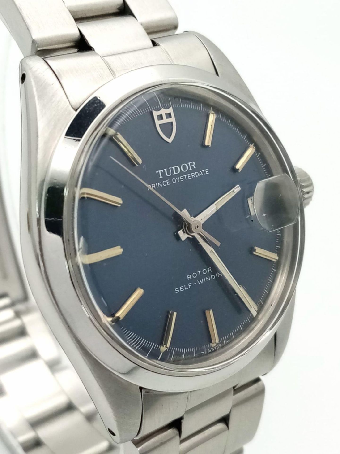 AN IMMACULATE TUDOR "PRINCE OYSTERDATE" AUTOMATIC STAINLESS STEL WATCH (ROLEX CASE AND STRAP) WITH - Bild 3 aus 7
