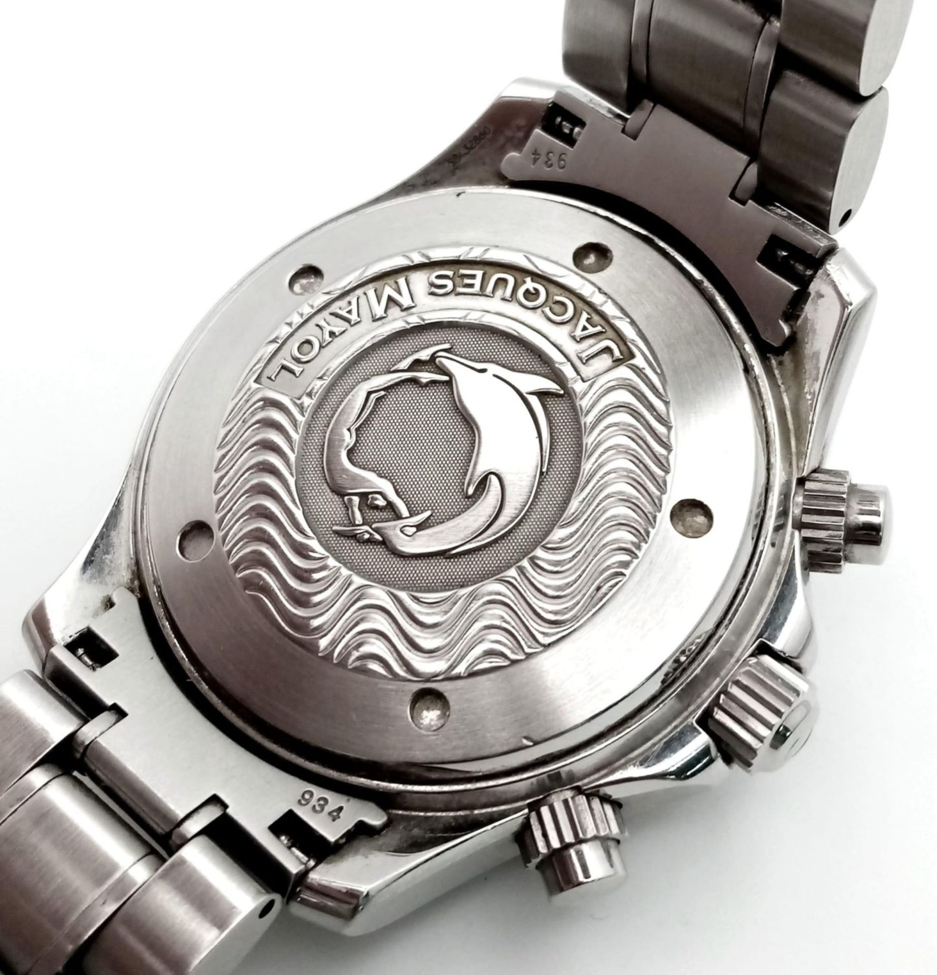 An Omega Seamaster Apnea Automatic Gents Watch. Stainless steel bracelet and case - 42mm. Black - Bild 4 aus 8