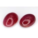 PAIR OF OVAL CABOCHON RUBIES 3CT TOTAL ref: A/S 6003