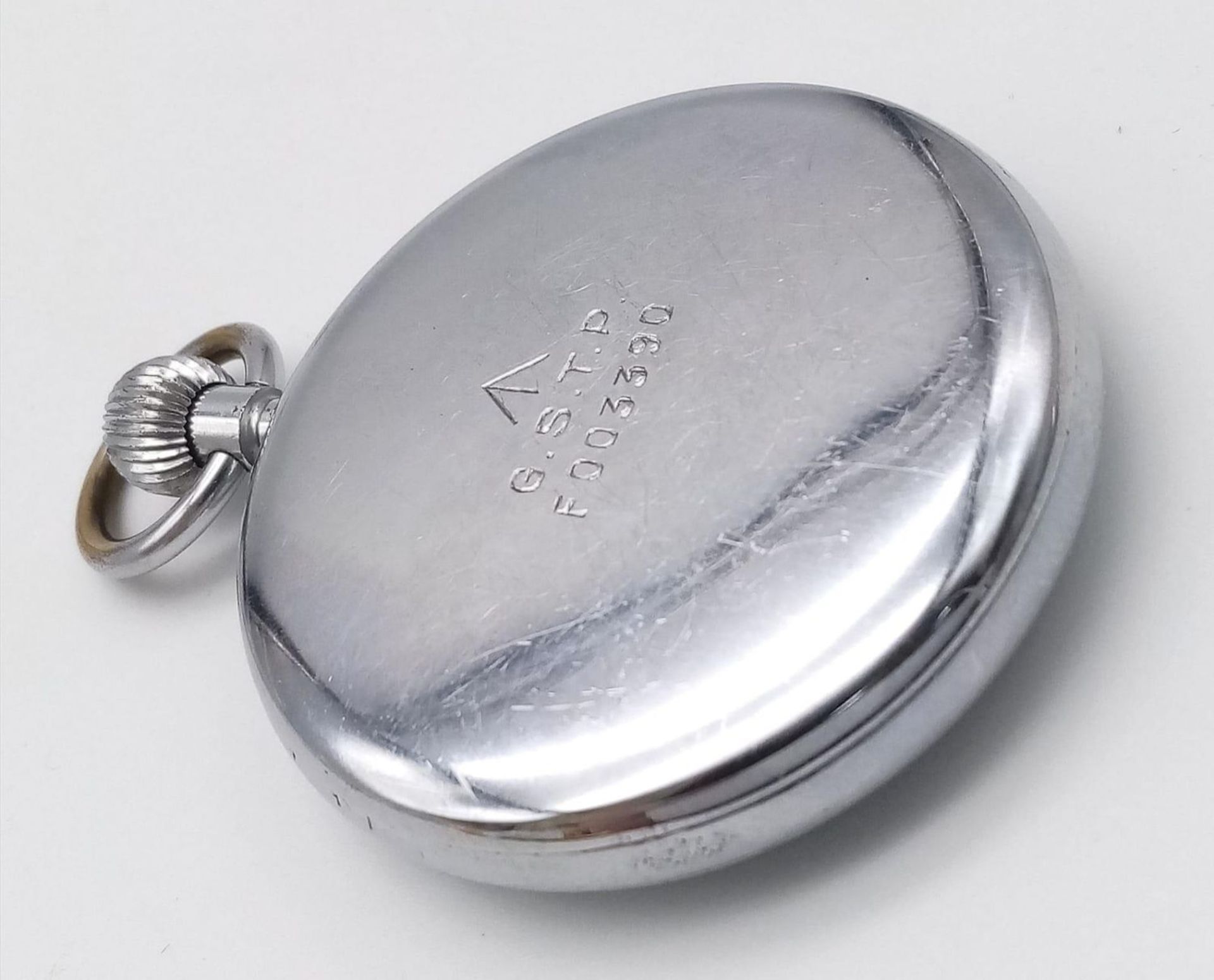 A JAEGER LE COULTRE POCKET WATCH MADE FOR THE U.K. SPACE AGENCY AND MARKED G.S.T.P. ON THE REVERSE - Bild 3 aus 8
