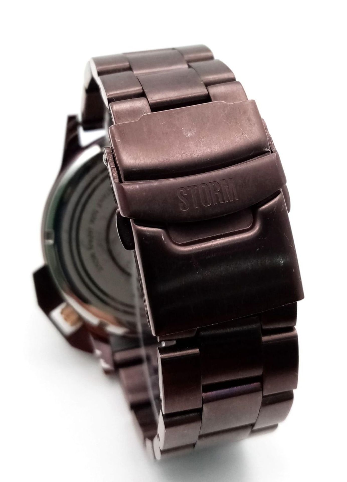 An Ex Display, Menâ€™s Dual Time Bronze Tone Quartz Watch by Storm. Replacement Batteries Fitted - Bild 4 aus 7