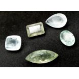 A Parcel of Five Aquamarine Gemstones - 67.5ctw. Different shapes.