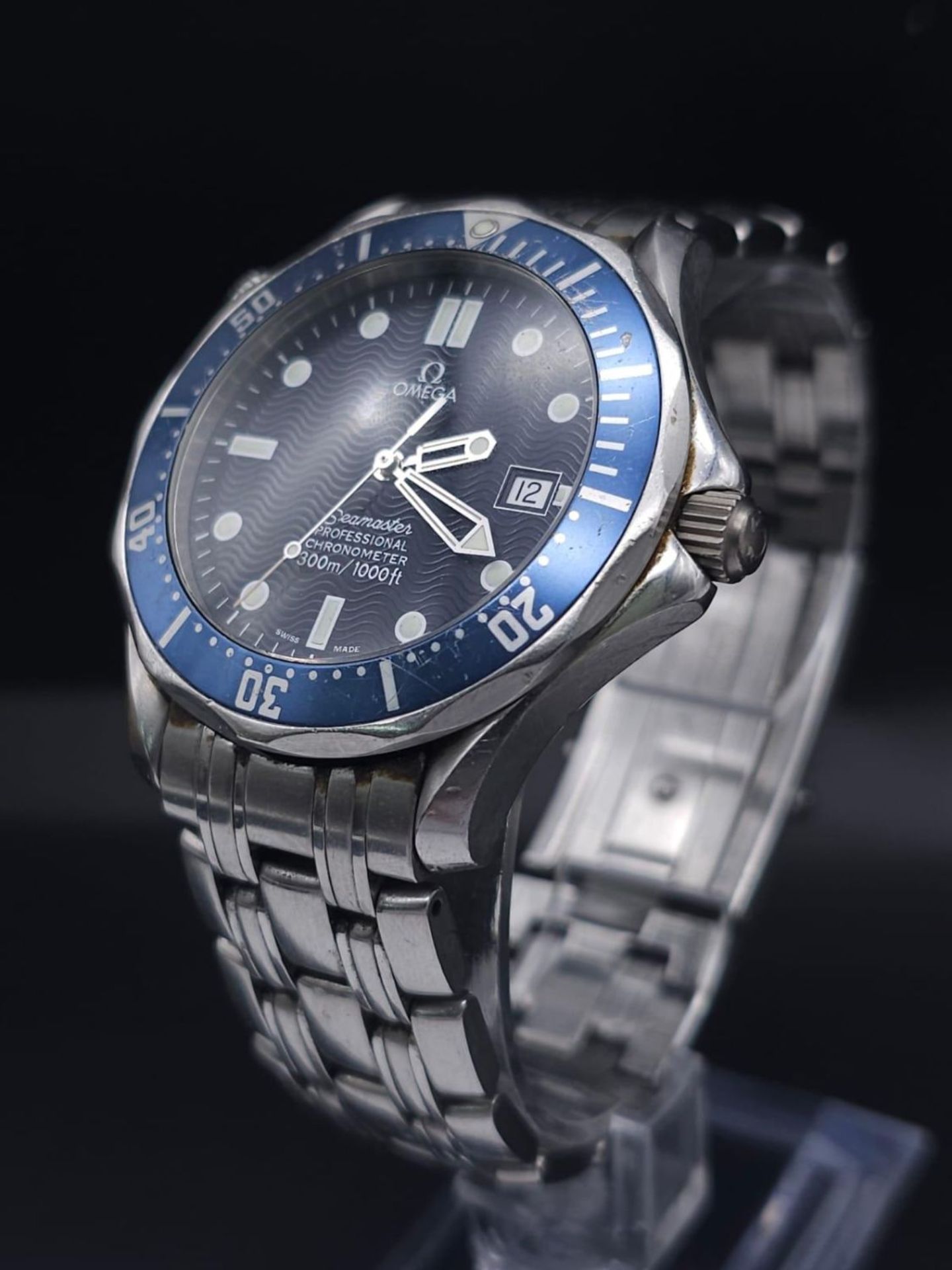 An Omega Seamaster Professional Quartz Gents Watch. Stainless steel bracelet and case - 41mm. Blue - Bild 4 aus 16