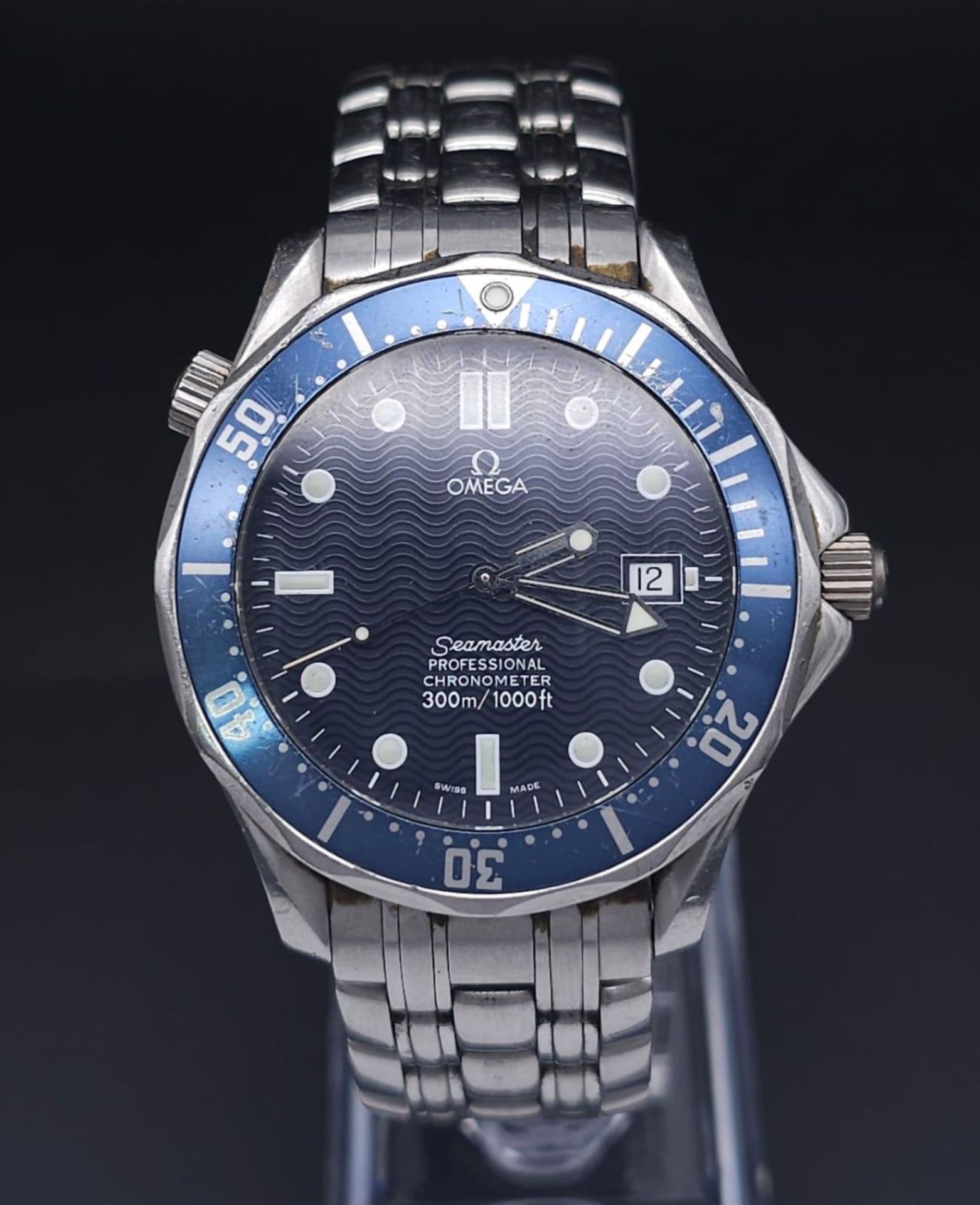 An Omega Seamaster Professional Quartz Gents Watch. Stainless steel bracelet and case - 41mm. Blue - Bild 3 aus 16