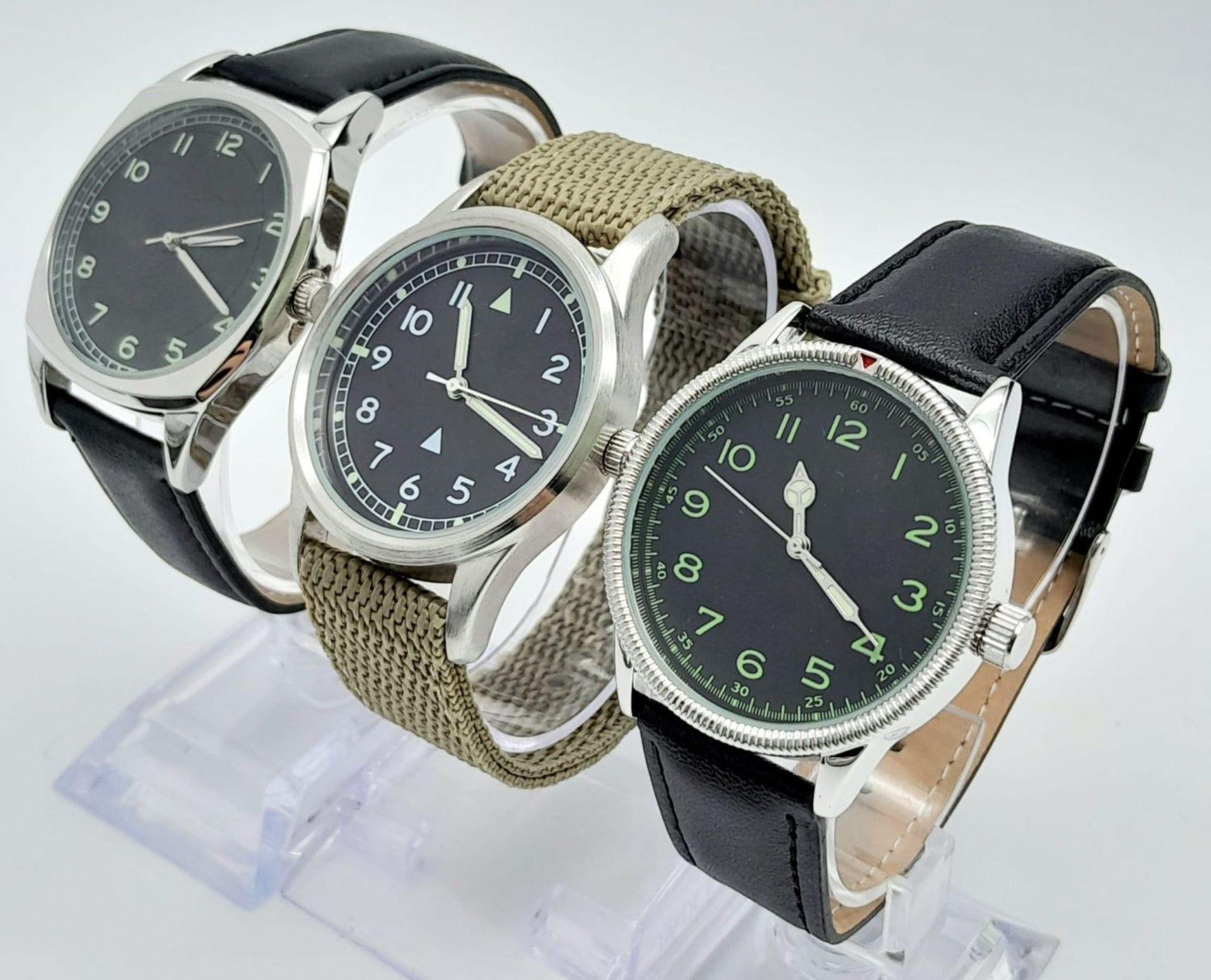 A Parcel of Three Military Homage Watches, Comprising; 1) 1940â€™s French Airforce Watch 41mm - Bild 2 aus 9