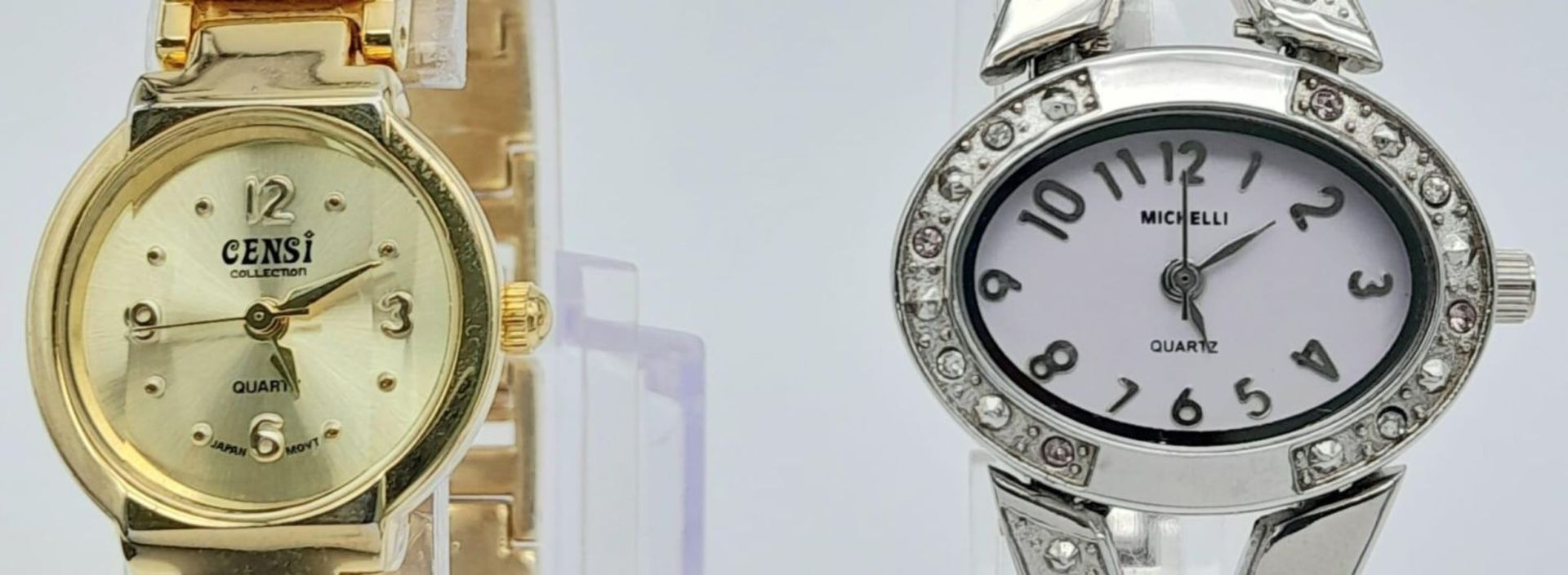 Two Unworn Ladies Dress Watches Comprising; 1) A Japanese Gold Tone Faceted Glass Quartz Watch - Bild 3 aus 6