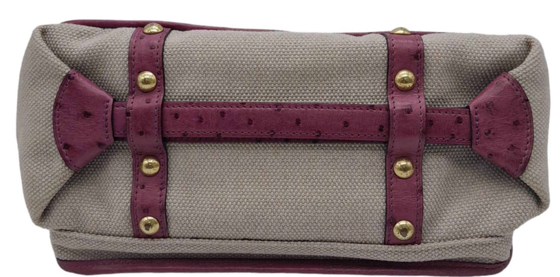 A LOUIS VUITTON PURPLE OSTRICH SAC EXPRESS GM PURSE LIMITED EDITION ONLY USED A COUPLE OF TIMES , IN - Image 3 of 8