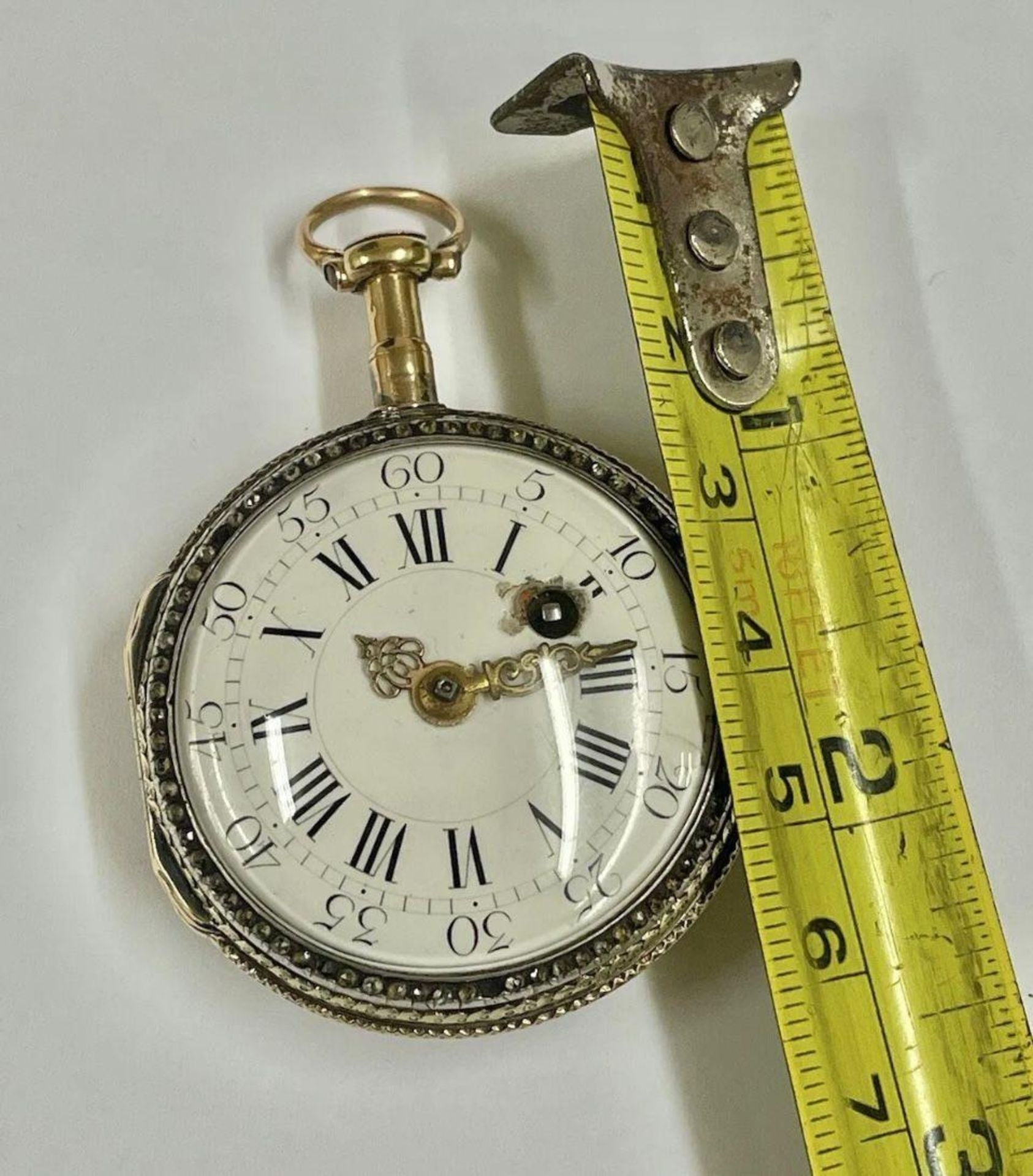 18ct gold verge fusee pocket watch , Good balance staff but wound tight needs service. - Image 6 of 6