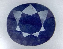 A 8.44ct Natural Blue Sapphire, in the Oval Faceted shape. Comes with the AIG Milan certificate