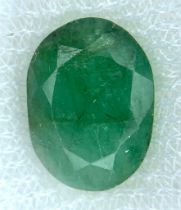 A 6.26Ct Zambian Natural Emerald Gemstone, in the Oval Faceted cut. Comes with the AIG Certificate