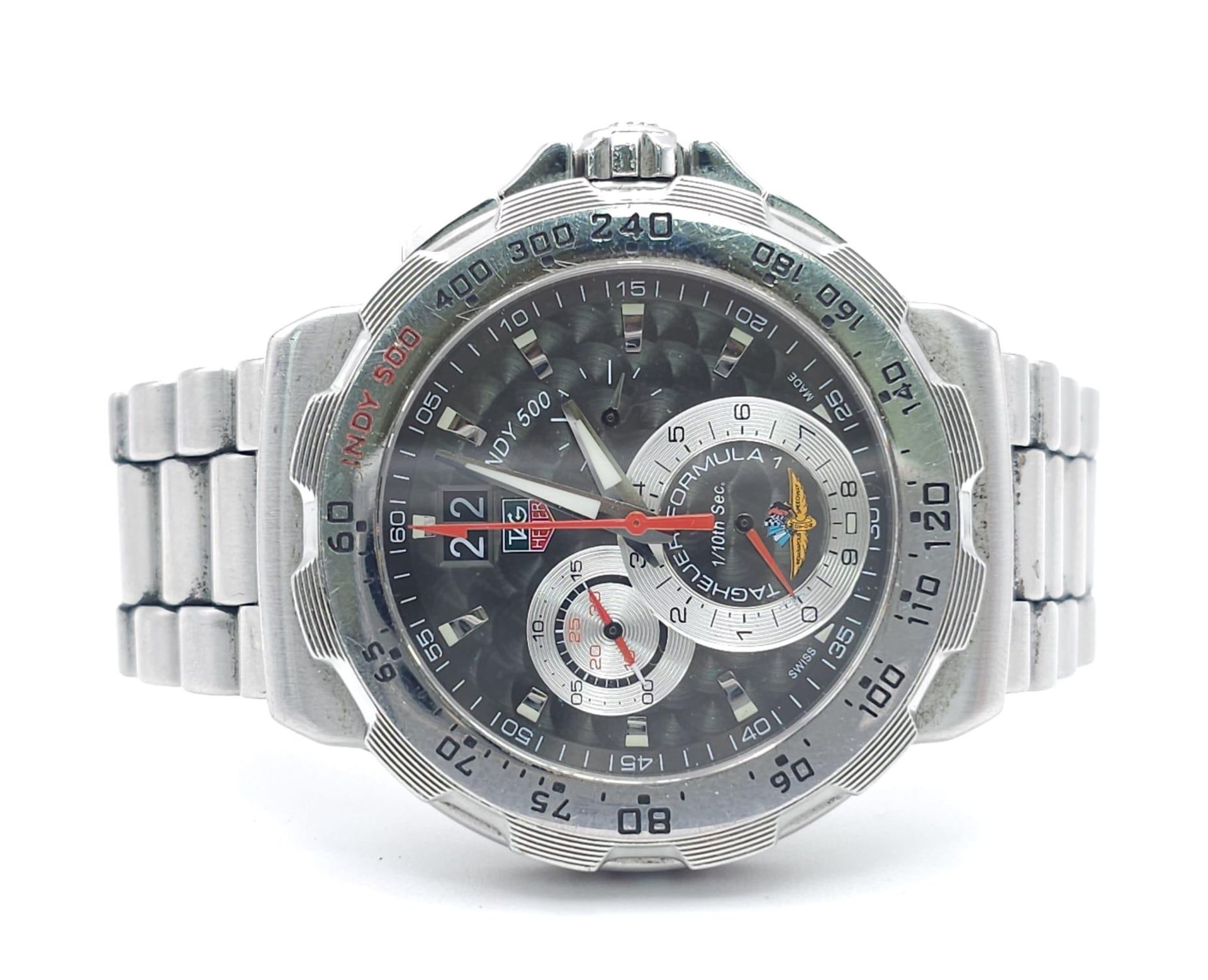 A TAG HEUER "FORMULA 1" INDY 500 QUARTZ GENTS WATCH IN STAINLESS STEEL . 45mm A REALLY GOOD - Image 3 of 11