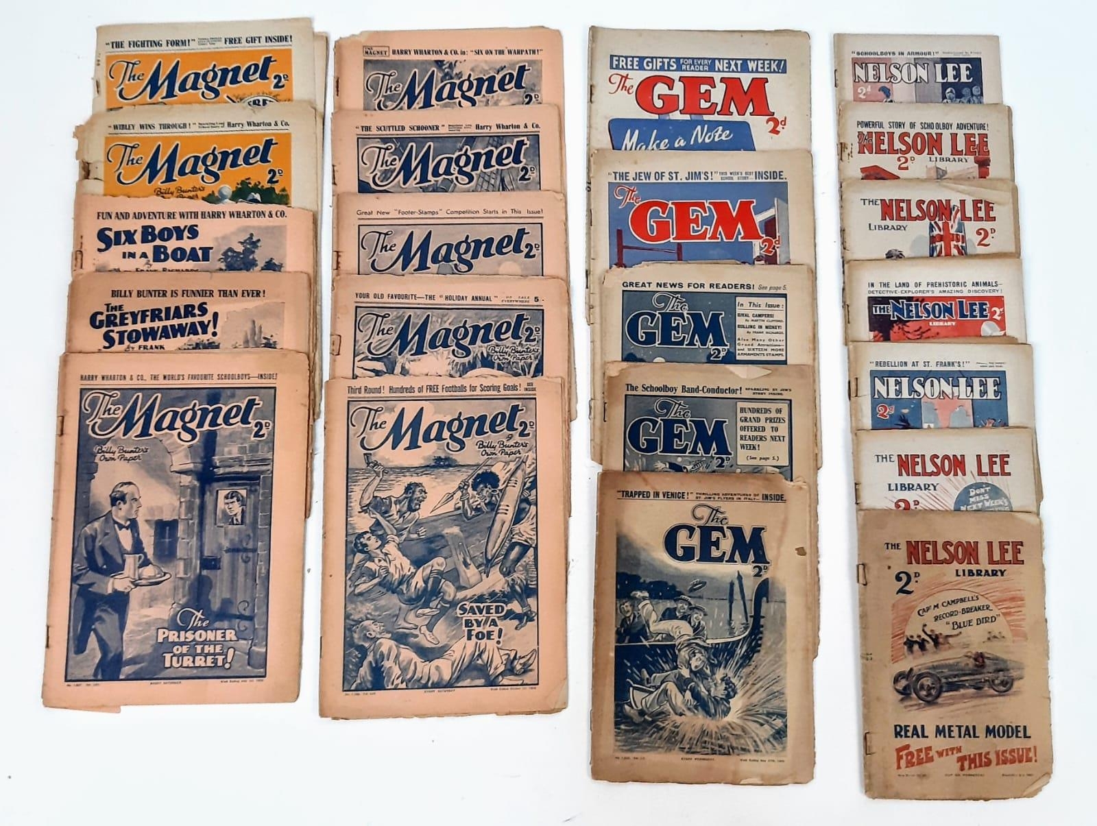 A Selection of 1930s Comics - 7 Nelson Lee, 5 The Gem and Nine, The Magnet. Please see photos for