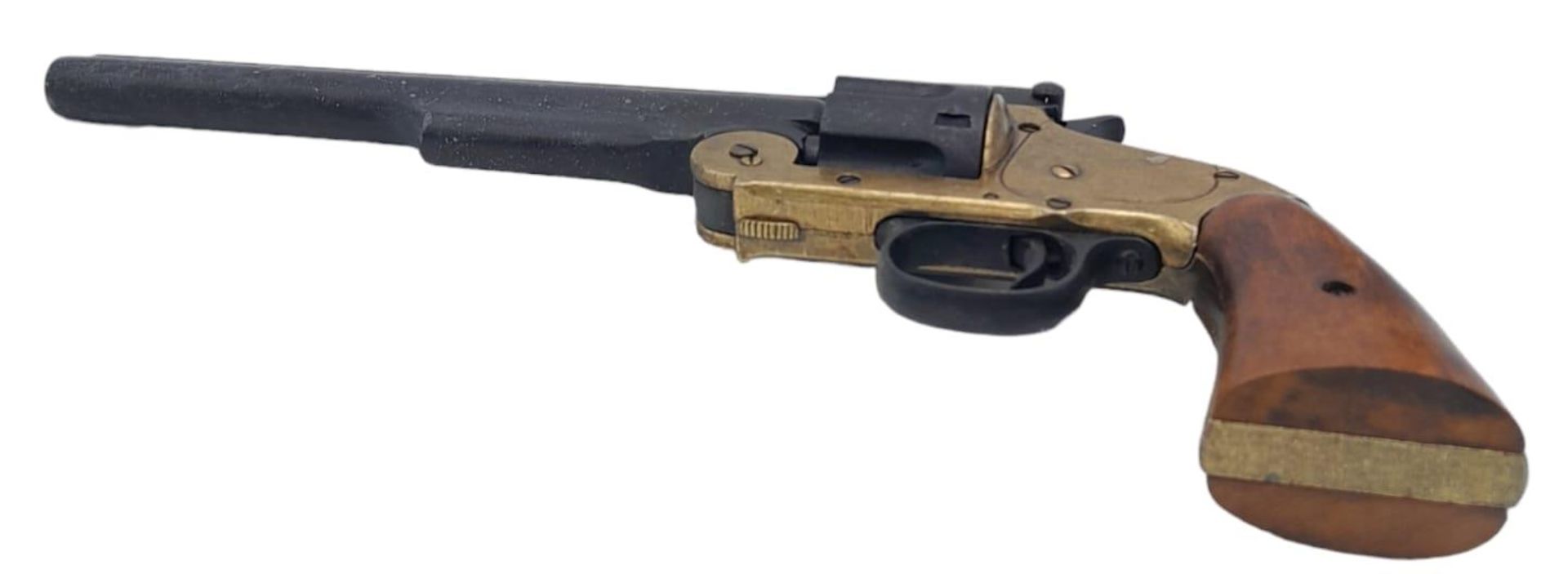 A FULL SIZE METAL REPLICA NAVY COLT SIX CHAMBER PISTOL WITH DRY FIRING ACTION AND REVOLVING BARREL - Image 2 of 8