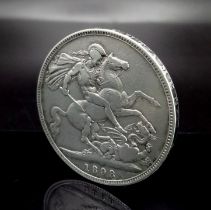 An 1898 Queen Victoria Silver Crown - VF/EF grade but please see photos.