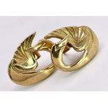 A 9K YELLOW GOLD SWAN STUD EARRINGS 3.1G ref: SC 1122