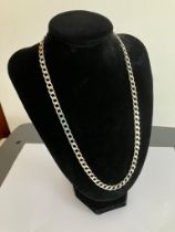 SILVER CURB CHAIN NECKLACE With full UK hallmark. 30 grams. 50 cm.