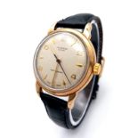 A FABULOUS EXAMPLE OF A VINTAGE 9K GOLD WRIST WATCH MADE BY THE FAMOUS J.W BENSON COMPANY , RECENTLY