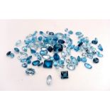 A 101ct Blue Topaz Gemstone Lot Mixed Shapes Eye Clean