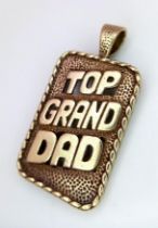 A 9K yellow gold "Top Grandad" Pendant, 3.9g , 33mm x 18mm ref: SH8094H