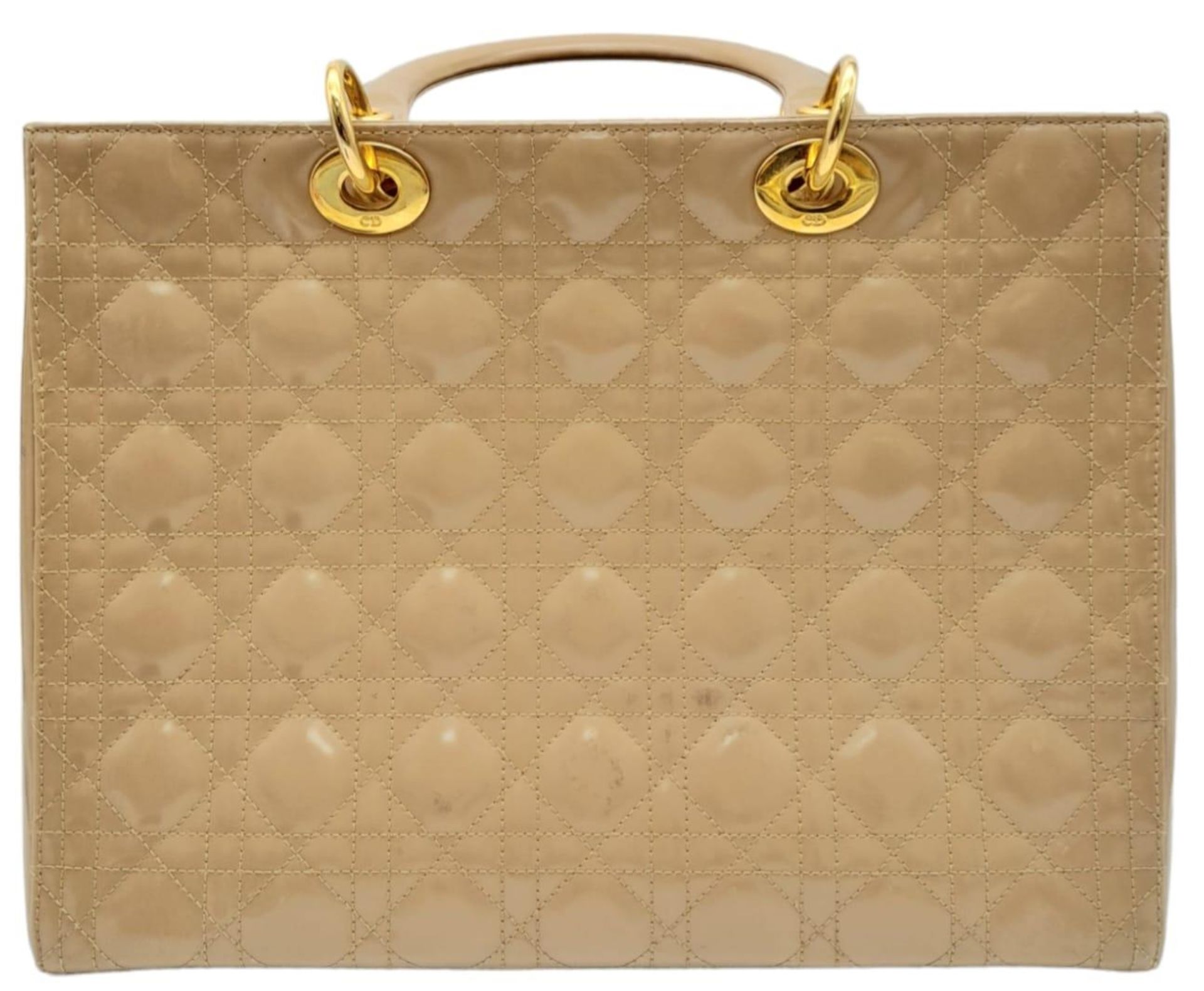 A Christian Dior Large Lady 'Diana' Dior Bag, quilted patent leather with gold tone hardware and - Image 6 of 17