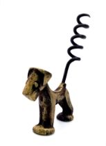 A Vintage Brass Dog Figure Corkscrew. 8cm x 5cm
