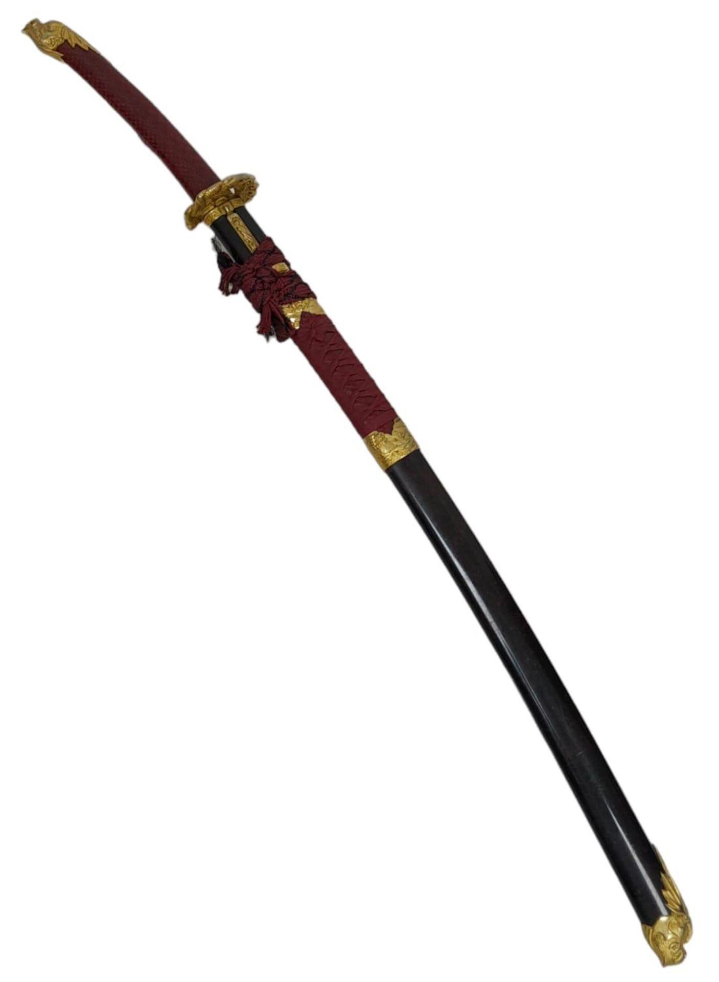An Excellent Condition, Highly Decorative, Dragon Detail, Modern Display Katana Sword. 105cn Length. - Bild 5 aus 9