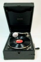 A 1930’s British Gramophone Made by Linguaphone. Used by an RAF Squadron during WW2. Working.