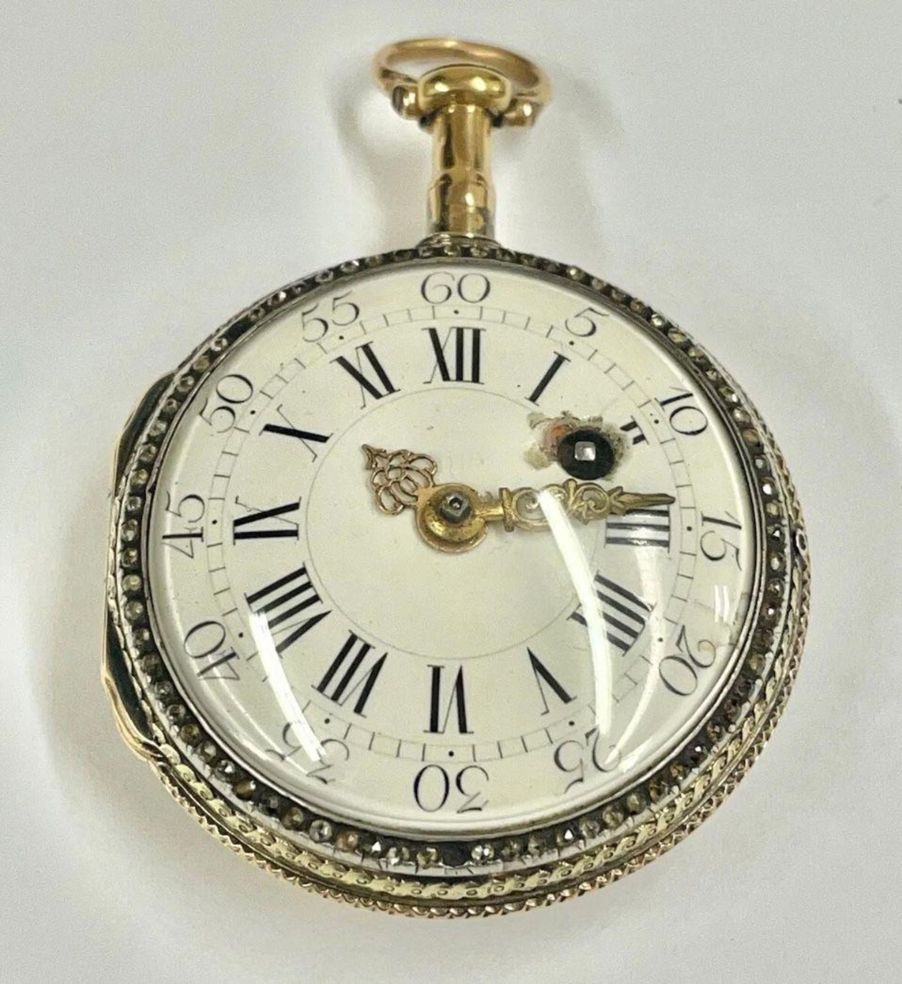 18ct gold verge fusee pocket watch , Good balance staff but wound tight needs service. - Image 3 of 6