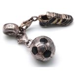 STERLING SILVER THOMAS SABO CHARM CLUB FOOTBALL HANGING CHARM. SIZE: 1CM WEIGHT: 11G SC 8053