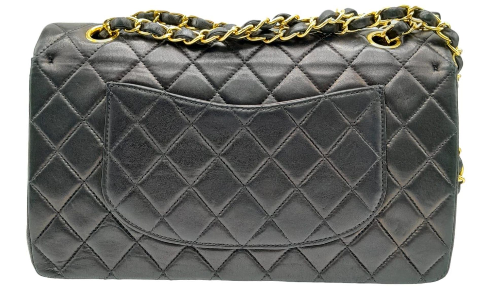 A Chanel Matelasse Chain Shoulder Flap Bag. Black Quilted lamb leather. Gold-tone hardware. CC - Image 4 of 11