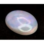 A 2.26ct Ethiopian White with Play of Color Natural Opal, in the Oval Cabochon shape. Comes with the