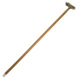 A Vintage or Older Oriental Brass Dragon Head Hard Wood Walking Stick. Highly Detailed Solid Brass