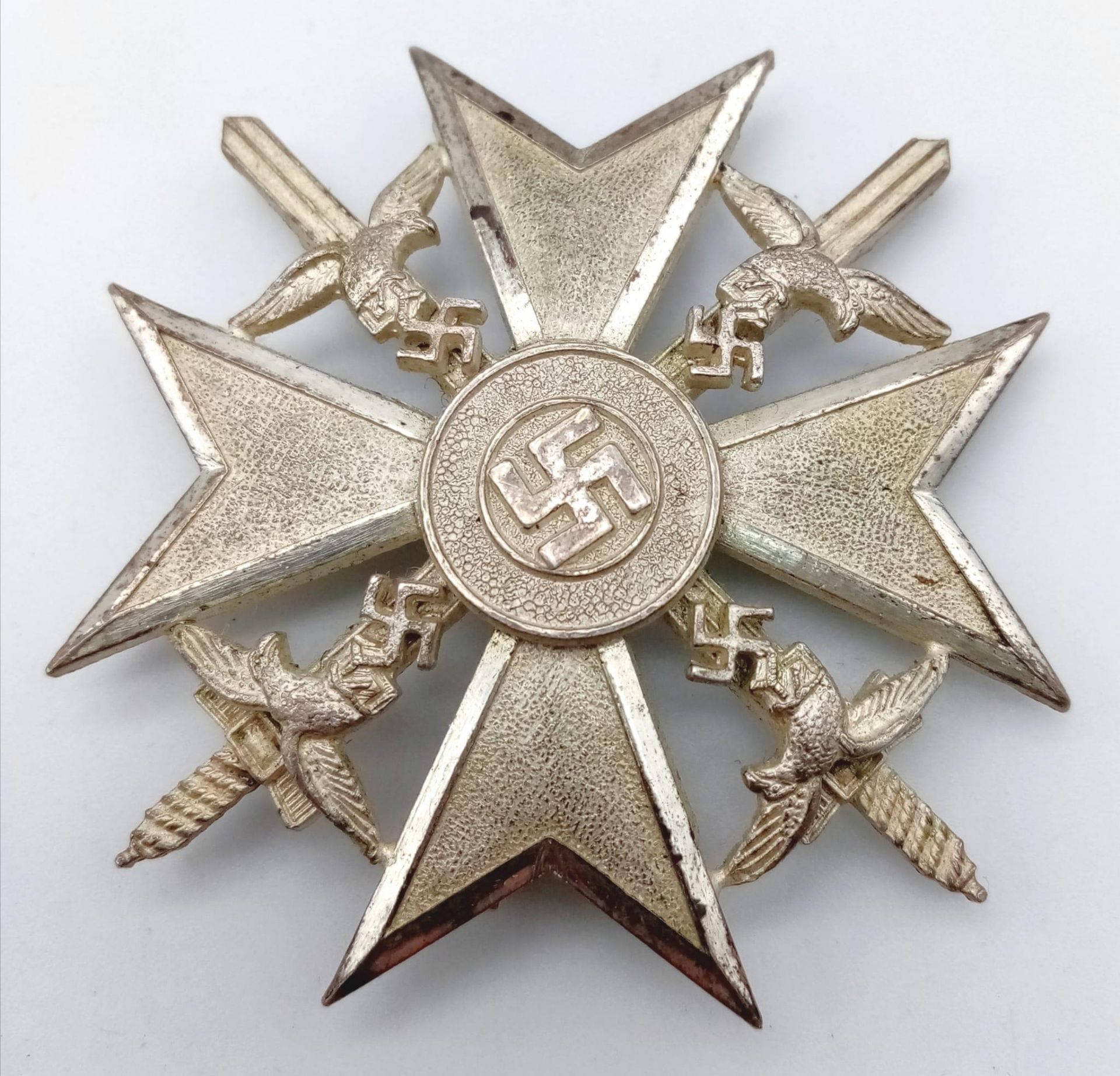 A Spanish Civil War Period German Condor Legion Silver Grade Spanish Cross in Blue Presentation Box.