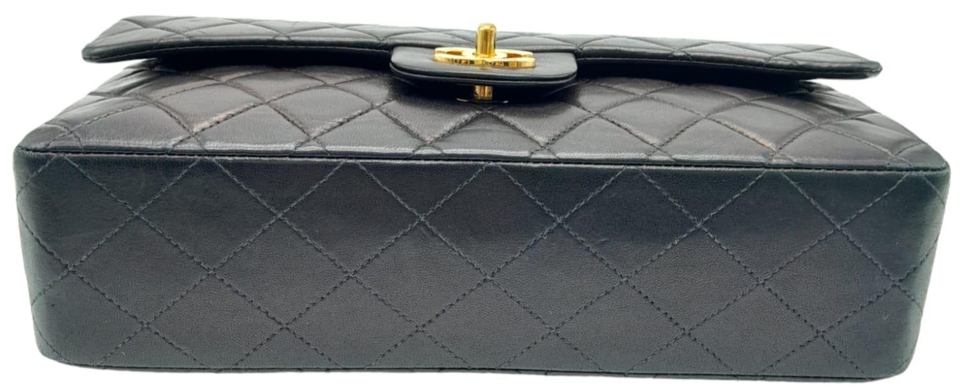 A Chanel Matelasse Chain Shoulder Flap Bag. Black Quilted lamb leather. Gold-tone hardware. CC - Image 5 of 11
