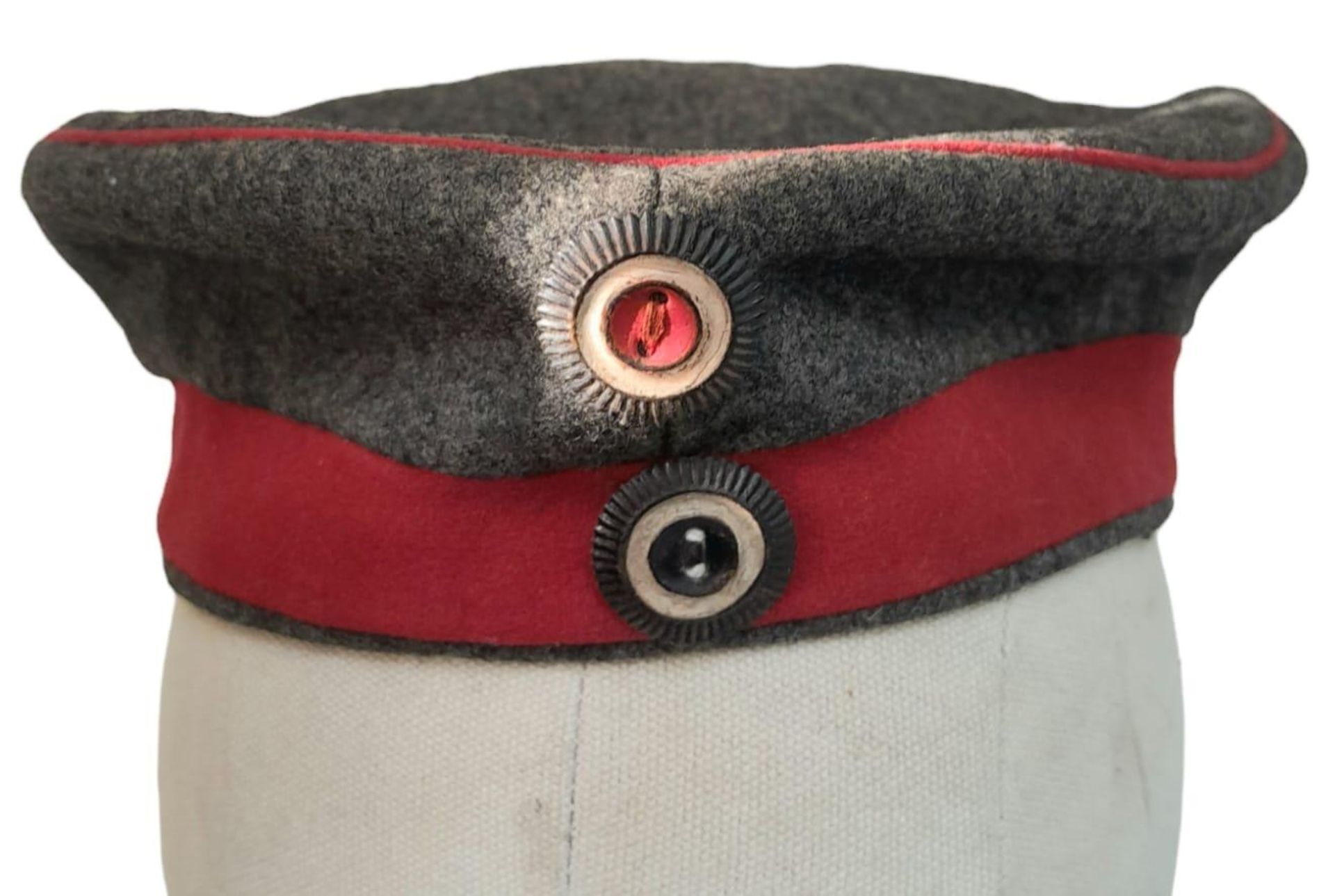 A WW1 1914 Dated Imperial German Feld Mütze Pork Pie Hat. Marked to the 157th (4th Silesian)
