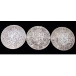 An 1897, 1898 and 1901 Queen Victoria Silver Half Crown. Please see photos for conditions.